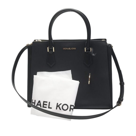 Michael Kors Sheila Satchel Tote Bag Leather 35T0GWXS3L Black